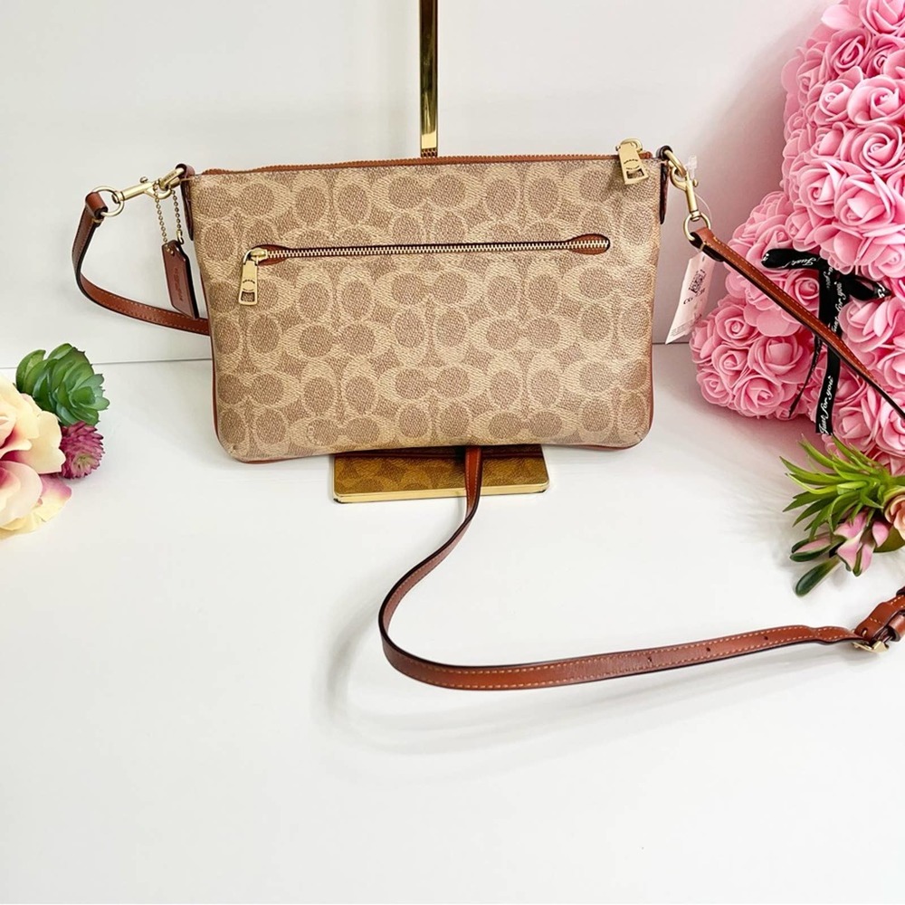 NEW COACH Polly Signature Logo Crossbody Bag in Tan/Rust - Picture 11 of 12